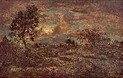 Theodore Rousseau Sonnenuntergang bei Arbonne France oil painting artist